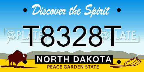 T8328T North Dakota License Plate