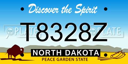 T8328Z North Dakota License Plate