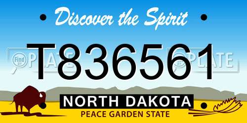 T836561 North Dakota License Plate