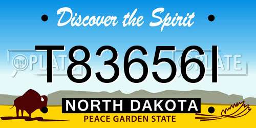 T83656I North Dakota License Plate