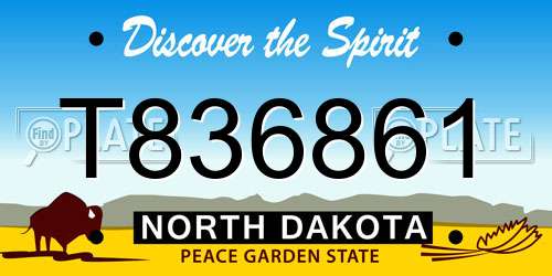 T836861 North Dakota License Plate