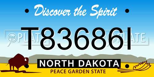 T83686I North Dakota License Plate