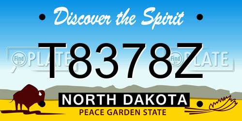 T8378Z North Dakota License Plate