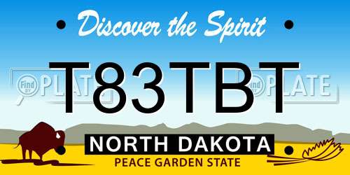 T83TBT North Dakota License Plate