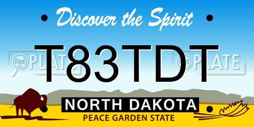 T83TDT North Dakota License Plate