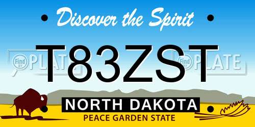 T83ZST North Dakota License Plate