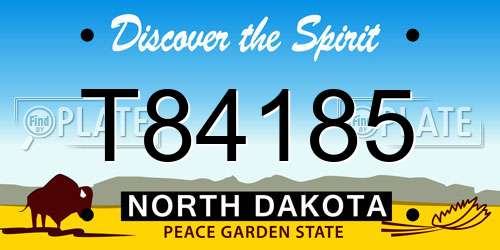 T84185 North Dakota License Plate