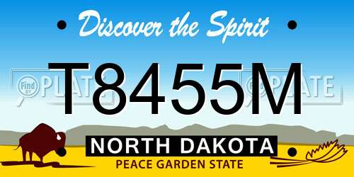 T8455M North Dakota License Plate