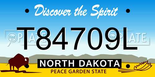 T84709L North Dakota License Plate