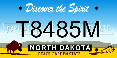 T8485M North Dakota License Plate