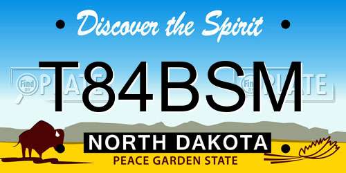 T84BSM North Dakota License Plate