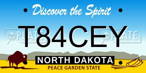 T84CEY North Dakota License Plate