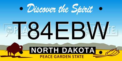 T84EBW North Dakota License Plate