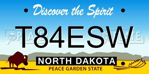 T84ESW North Dakota License Plate
