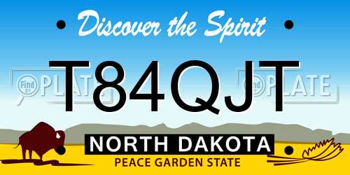 T84QJT North Dakota License Plate