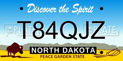 T84QJZ North Dakota License Plate