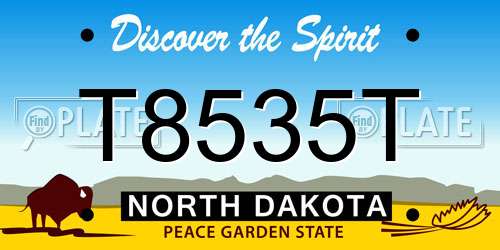 T8535T North Dakota License Plate