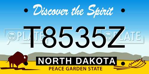 T8535Z North Dakota License Plate