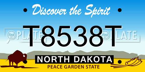 T8538T North Dakota License Plate
