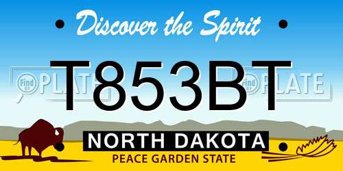 T853BT North Dakota License Plate