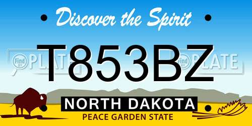 T853BZ North Dakota License Plate