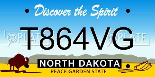 T864VG North Dakota License Plate