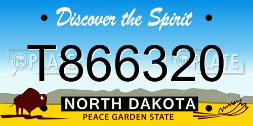 T866320 North Dakota License Plate