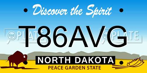 T86AVG North Dakota License Plate