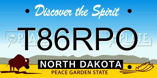 T86RPO North Dakota License Plate