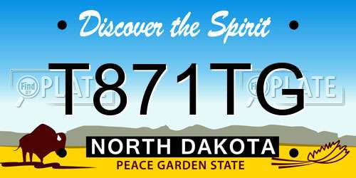 T871TG North Dakota License Plate