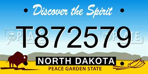 T872579 North Dakota License Plate