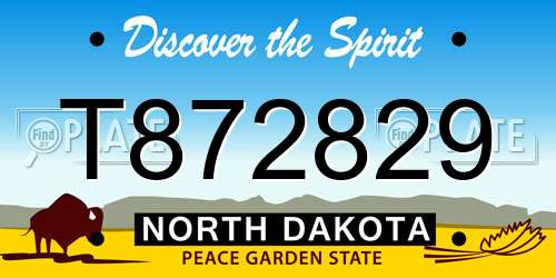 T872829 North Dakota License Plate