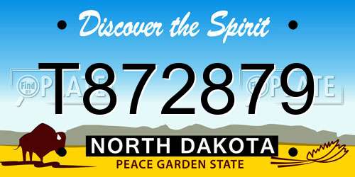 T872879 North Dakota License Plate