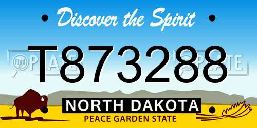 T873288 North Dakota License Plate
