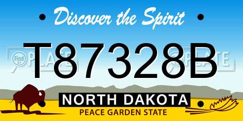 T87328B North Dakota License Plate