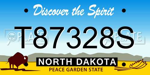 T87328S North Dakota License Plate