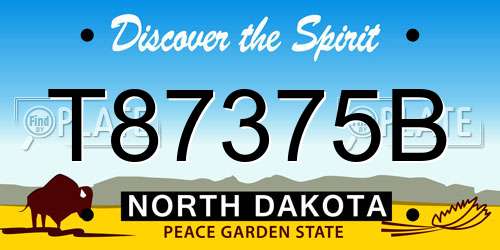 T87375B North Dakota License Plate