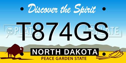 T874GS North Dakota License Plate