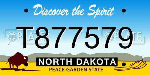 T877579 North Dakota License Plate