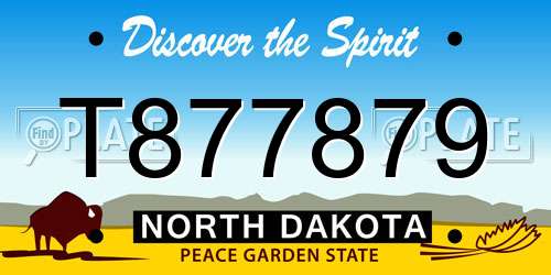 T877879 North Dakota License Plate