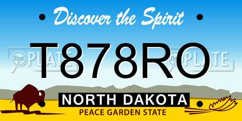 T878RO North Dakota License Plate