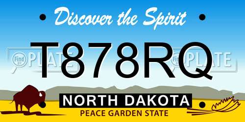 T878RQ North Dakota License Plate