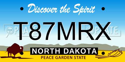 T87MRX North Dakota License Plate