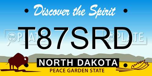 T87SRD North Dakota License Plate