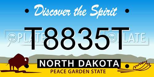 T8835T North Dakota License Plate