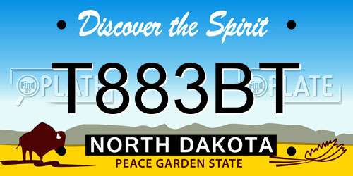 T883BT North Dakota License Plate