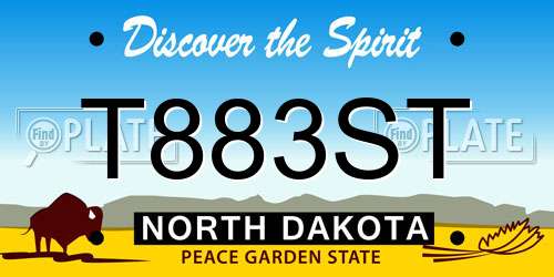 T883ST North Dakota License Plate