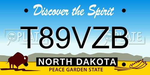 T89VZB North Dakota License Plate