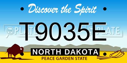 T9035E North Dakota License Plate