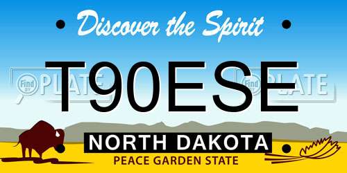 T90ESE North Dakota License Plate
